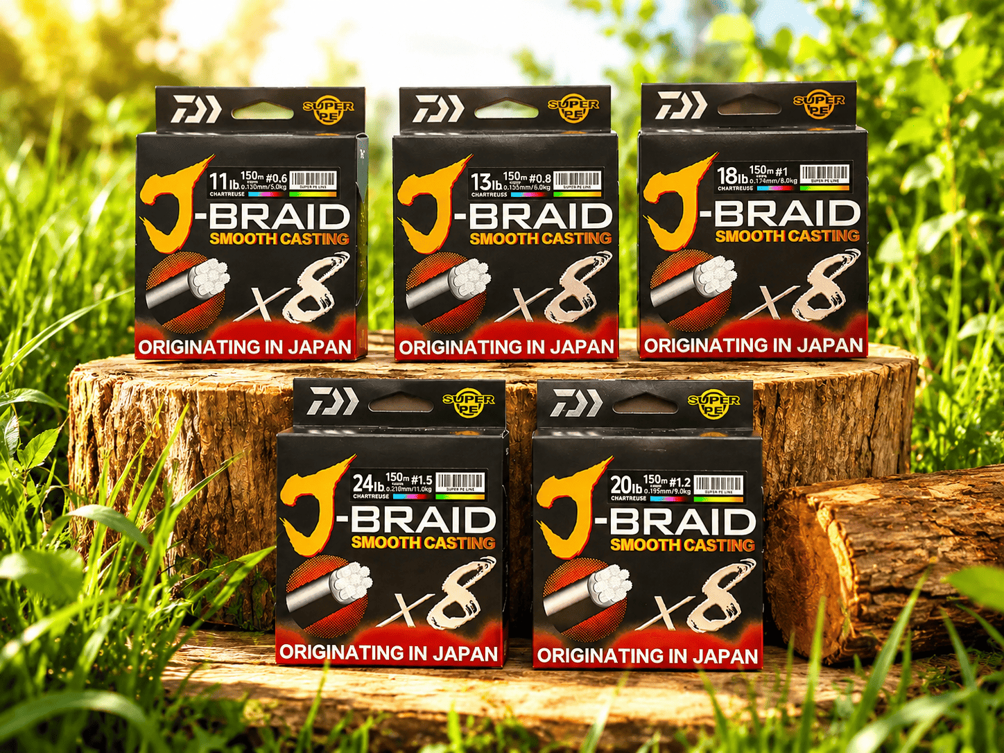 Шнур плетений Daiwa J-Braid X8 — 150 м 0.6 / 0.8 / 1.0 / 1.2 / 1.5